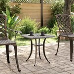 vidaXL Table de jardin bronze 53x53x53 cm aluminium coulé