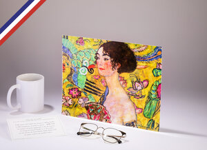 Affiche 24x30 en édition limitée créée et imprimée en france - dame à l'éventail de gustav klimt