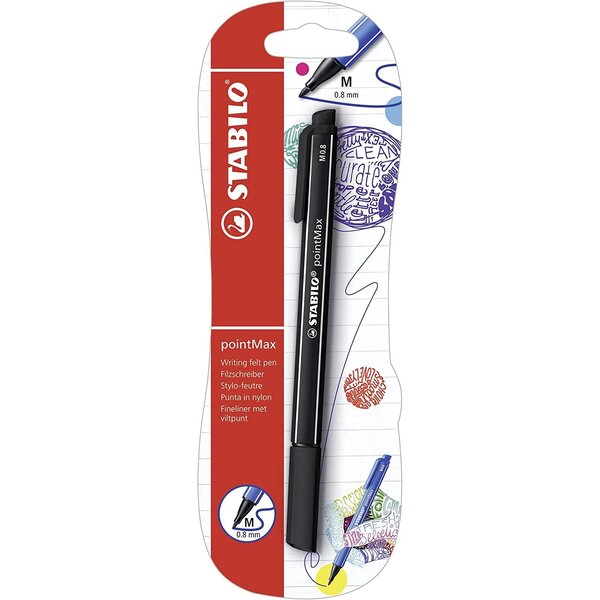 Blister x 1 stylo-feutre STABILO pointMax - noir STABILO