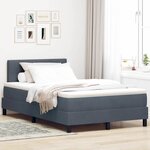 vidaXL Lit à Ressorts avec Matelas & LED Gris Foncé 120x200 cm Velours