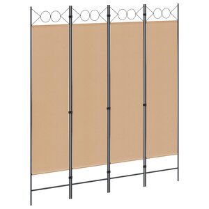 vidaXL Paravent 4 panneaux Beige 160 x 180 cm Tissu