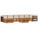 vidaXL Ensemble de canapés d'extérieur 8 Pièces Naturel