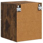 vidaXL Cabinet de chevet mural 2 Pièces Chêne fumé 34 5 x 33 x 40 cm