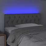 vidaXL Tête de lit à LED Gris clair 100x7x78/88 cm Tissu