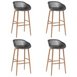 vidaXL Chaises de bar lot de 4 gris