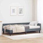 vidaXL Cadre de lit d'angle avec matelas Autre 2 Pièces Gris Velours
