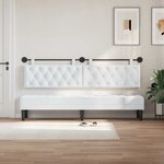vidaXL Tête de lit suspendue Blanc Tissu