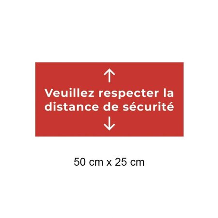 Adhésif de sol 50 cm x 25 cm : Protection - Respect distance de sécurité