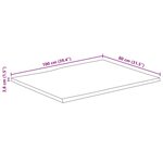vidaXL Dessus de table 100x80x3 8 cm rectangulaire bois massif acacia