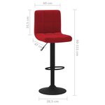 vidaXL Tabourets de bar lot de 2 rouge bordeaux velours