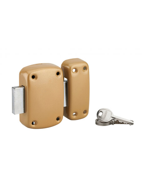 THIRARD - Verrou sans bouton Capital  pour porte de cave  cylindre 40mm  acier  3 clés  époxy bronze