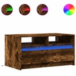 vidaXL Table basse avec lumières LED chêne fumé ois d'ingénierie