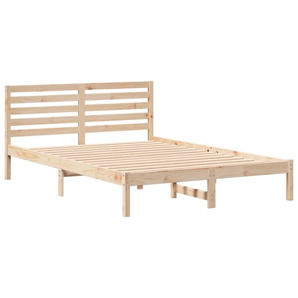 vidaXL Cadre de lit Marron 140 x 220 cm Bois massif en pin