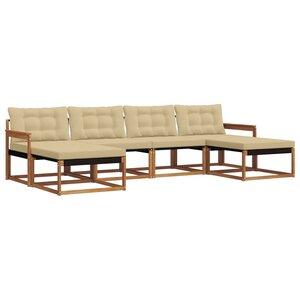 vidaXL Ensemble de canapés d'extérieur 6 Pièces Naturel et Beige