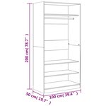 vidaXL Garde-robe chêne marron 100x50x200 cm bois d'ingénierie