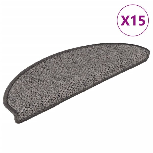 vidaXL Tapis d'escalier autocollants aspect sisal 15 Pièces 65x21x4 cm