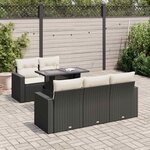 vidaXL Salon de jardin 6 Pièces avec coussins noir résine tressée