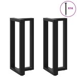 vidaXL Pieds de table de bar en forme de T  2 pièces  noir  40 x 35 x (90-91) cm  acier
