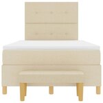vidaXL Lit à ressorts avec matelas Crème 120 x 190 cm tissu