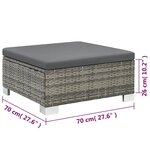 vidaXL Salon de jardin 10 Pièces avec coussins Résine tressée Gris