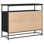 Buffet vidaXL Bois Noir 100x35x80 cm en Bois d'ingénierie et Acier