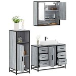 vidaXL Ensemble de meubles de salle de bain 3 Pièces Sonoma gris