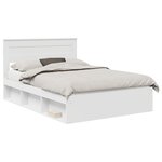 vidaXL Cadre de lit avec matelas Blanc 150 x 200 cm Pin massif