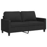vidaXL Canapé à 2 places Noir 140 cm Tissu