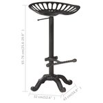 vidaXL Tabouret de bar Noir Fonte