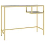 Bureau table poste de travail meuble d'ordinateur informatique étude d'ordinateur Marbre 100 x 36 x 74 cm Verre trempé noir 02_0023736
