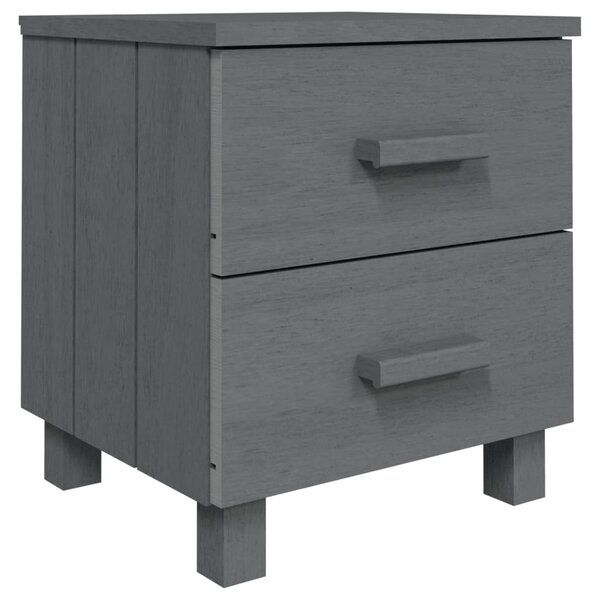 vidaXL Table de chevet HAMAR Gris foncé 40x35x44 5 cm Bois pin massif