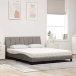 vidaXL Lit avec matelas Hanko taupe 160x200 cm tissu