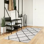 vidaXL Tapis shaggy à poils longs moderne crème et noir 80x200 cm