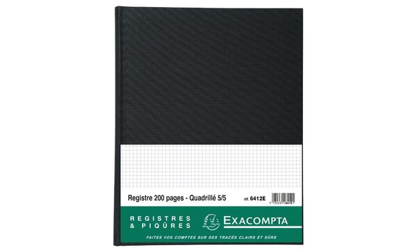 Registre 32x25cm 5x5 folioté 200 pages EXACOMPTA