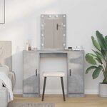vidaXL Table de Toilette avec stockage Gris clair 102 x 33 x 135 cm