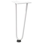 vidaXL Pieds en épingle à cheveux pour table basse 4 pièces Blanc 30 cm Acier massif