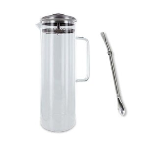 Carafe à thé glacé 1 5 litre + paille inox avec filtre