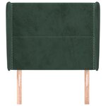 vidaXL Tête de lit avec oreilles Vert foncé 93x23x118/128 cm Velours