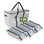 Pack and Move - Lot 24 Grands Sacs Déménagement transparent  Rangement Et Transport Ultra Résistant - Réutilisable - Poignées Solides - 100L