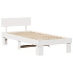 vidaXL Cadre de lit avec tête de lit Blanc 75 x 190 cm Pin massif