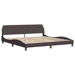 vidaXL Cadre de lit avec LED sans matelas marron foncé 200x200cm tissu