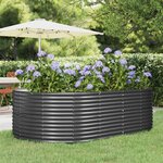 vidaXL Lit surélevé de jardin Anthracite Acier enduit de poudre