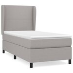 vidaXL Sommier à lattes de lit avec matelas Gris clair 90x200 cm Tissu