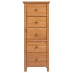 vidaXL Commode haute 45x32x110 cm Bois de chêne massif