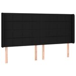 vidaXL Tête de lit avec oreilles Noir 183x16x118/128 cm Tissu