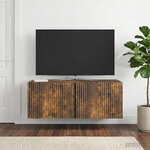 vidaXL Meuble TV mural Chêne fumé 78 5 x 31 x 30 cm Bois d'ingénierie