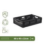 Pack and Move - Bac Rangement Pliable - Charge 20 kg - 40 x 60 x 22 cm - Stockage Outillage Bricolage - Rangement Facile - Robuste - 46L
