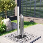 vidaXL Fontaine de jardin Argenté 48x34x123 cm Acier inoxydable