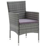 vidaXL Ensemble de salle à manger pour jardin 7 Pièces Gris Poly rotin