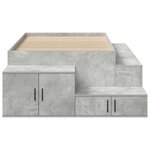 vidaXL Cadre de lit avec rangement Gris béton 80 cm Bois d'ingénierie